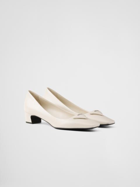 Patent Saffiano leather pumps