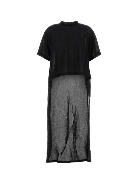 BALENCIAGA Black Cotton Blend T-shirt