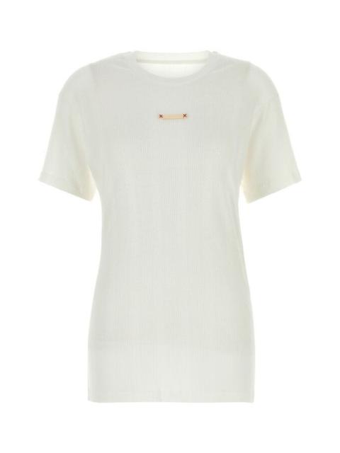 Maison Margiela Maison Margiela Women White Cotton Blend T-Shirt