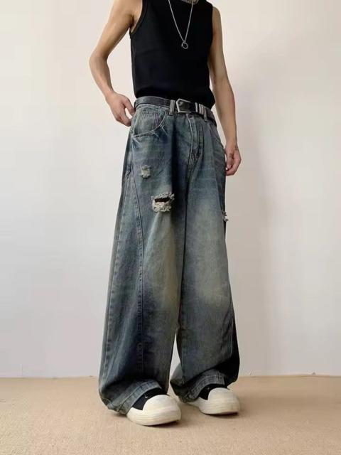 Other Designers Jean - Baggy Distressed Multi-Panel Denim – Wide Leg Stacking