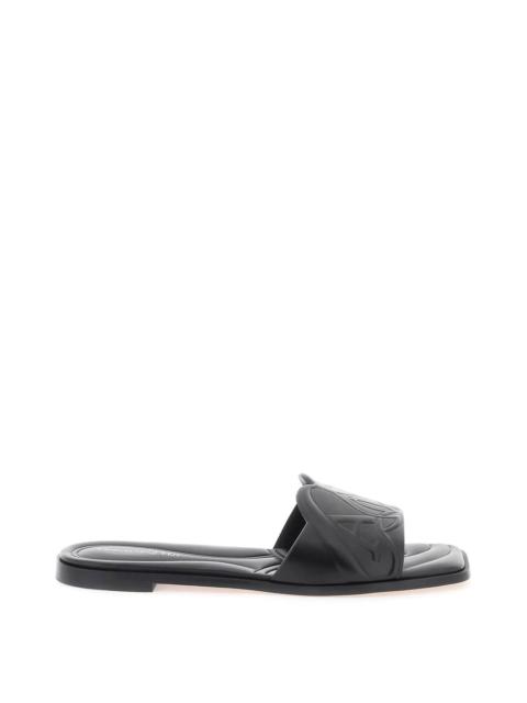 Alexander Mcqueen Leather Slides With Embossed Seal Logo Women