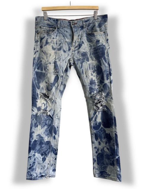 MATSUDA Acid Wash LCW Jeans Street Fashion Slim Cut Distressed