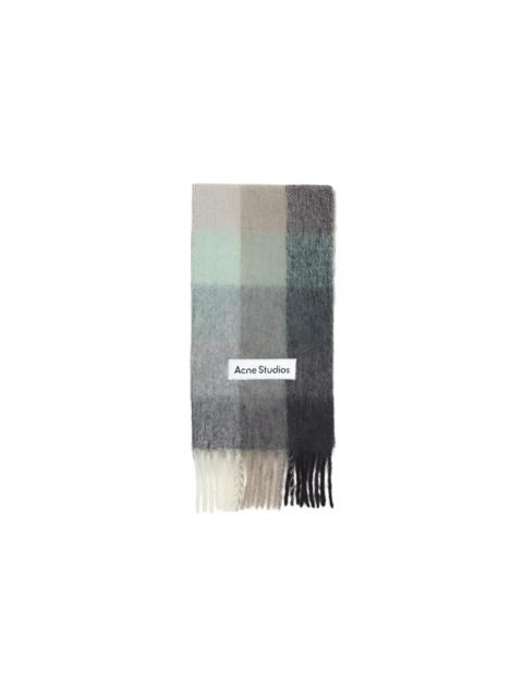 Acne Studios MOHAIR CHECKED SCARF (GREEN/GREY/BLACK)