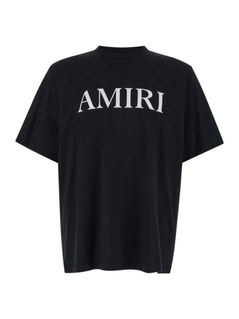 AMIRI Amiri Men Black Crewneck T-Shirt With Logo Lettering Print On The Front In Cotton Man
