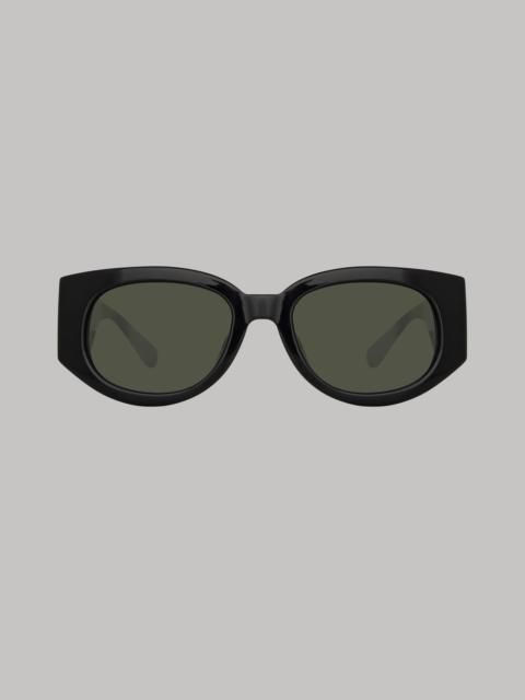 LINDA FARROW THE DEBBIE | D-FRAME SUNGLASSES IN BLACK (C1)