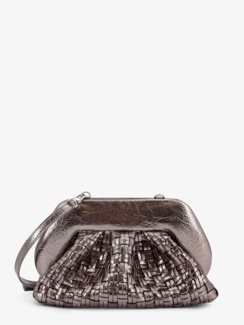 Other Designers Themoirè Laminated Leather Tia Shoulder Bag With Woven Pattern