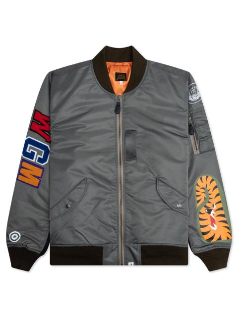 A BATHING APE® SHARK MA-1 - OLIVE DRAB