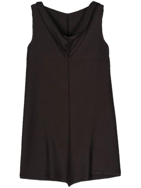 Issey Miyake Women Paper Like Pleats Mini Dress