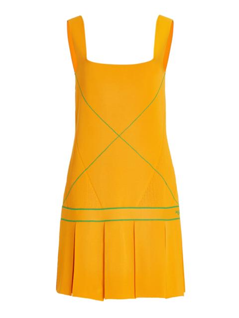 Bottega Veneta Pleated Knit Mini Dress orange