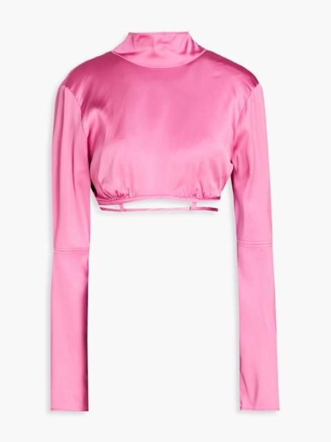 JACQUEMUS Mentalo cropped cutout satin top