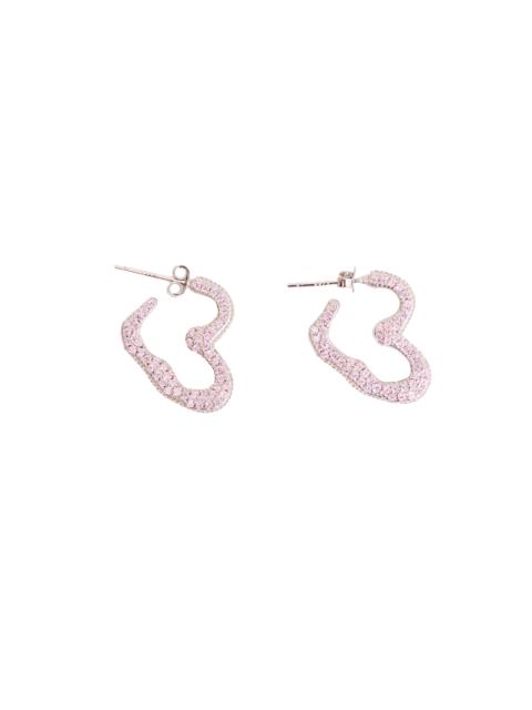 Collina Strada LIGHT PINK RHINESTONE HEART EARRINGS