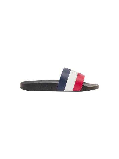 'basile' Blue Slides With Tricolour Toe Strap In Rubber Man