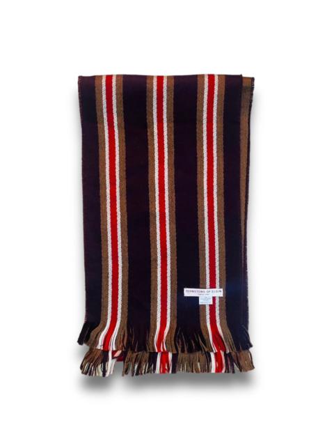 Other Designers Vintage - Johnstons Of Elgin Scarf Knit Wool BrownRed Made in Scotland