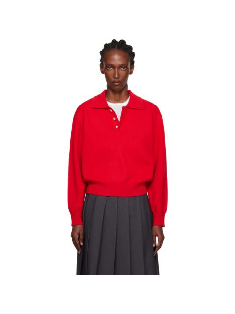 Dunst Red Collared Sweater Polo