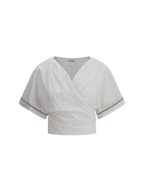 Brunello Cucinelli Women Buckle-Knotted Waist Blouse