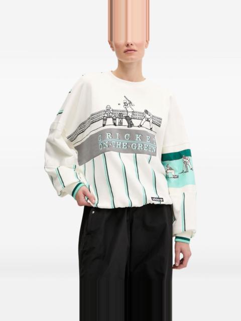 cricket-print striped sweatshirt