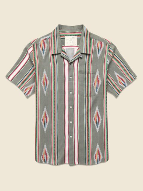 KARDO Handwoven Blanket Stripe Shirt - Olive