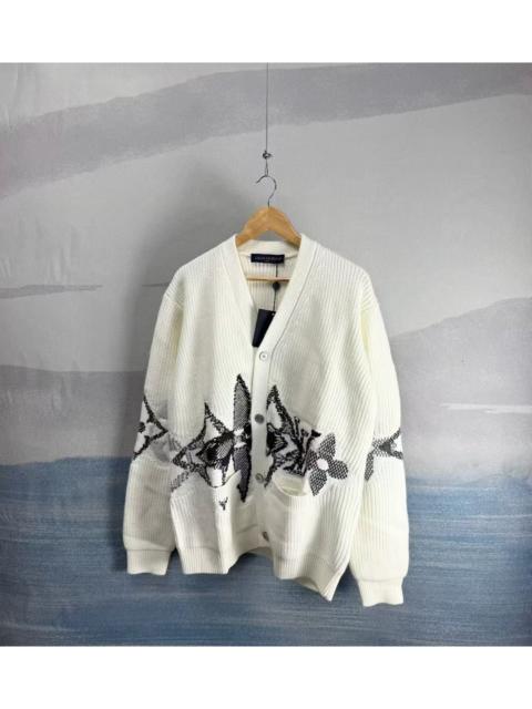 Louis Vuitton Louis Vuitton LV Ski Collection White Floral Wool Cardigan