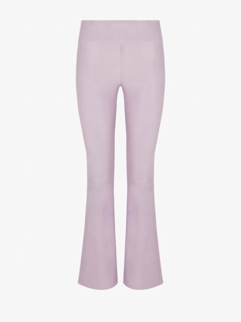 SPRWMN LAVENDER LEATHER ANKLE FLARE