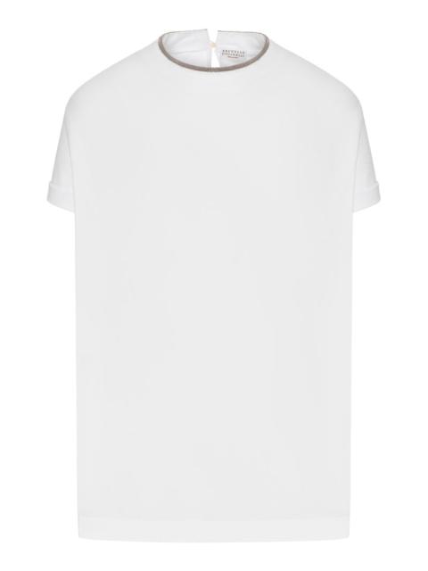 Brunello Cucinelli Brunello Cucinelli Women Jersey T-Shirt With Precious Faux Layering
