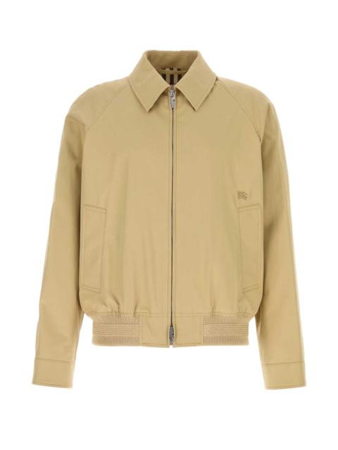 Burberry Men Beige Gabardine Harrington Jacket