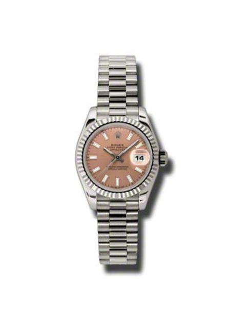 ROLEX Rolex Lady-Datejust 26 Pink Dial 18K White Gold President Automatic Ladies Watch 179179PSP