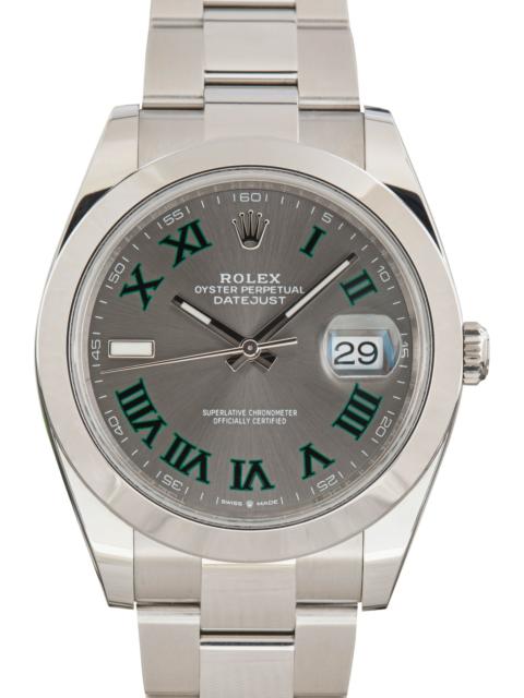 ROLEX Pre-owned Rolex Datejust 41 Ref 126300 Wimbledon Roman Dial