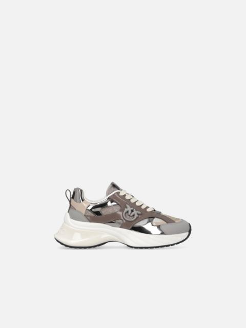 PINKO GLITTERY SNEAKERS WITH LOVE BIRDS LOGO