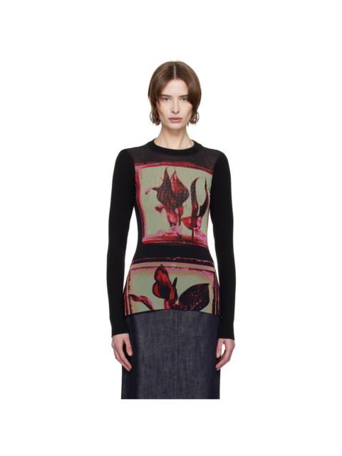 Jean Paul Gaultier Black Flowers Cadres T-shirt
