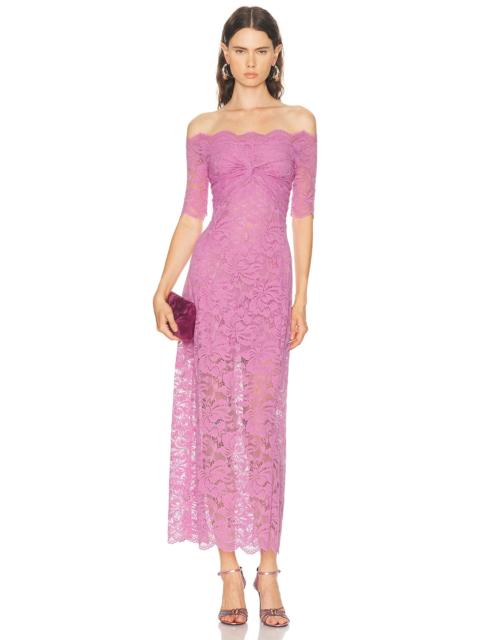 rabanne Off The Shoulder Lace Maxi Dress