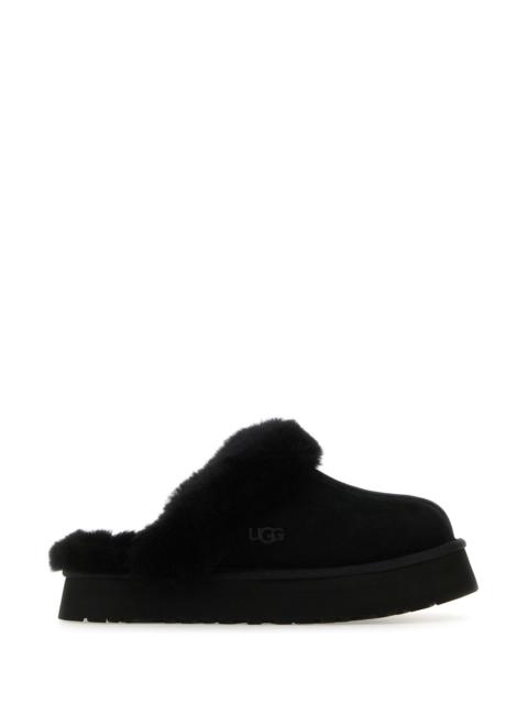 UGG Black suede Disquette slippers