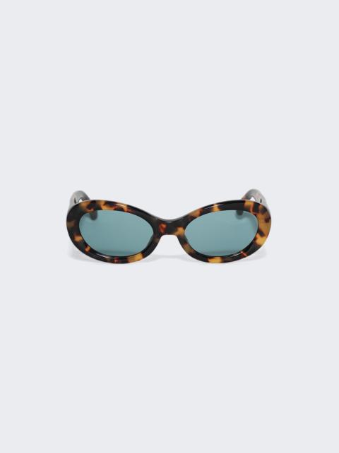 Dries Van Noten Oval Sunglasses T-shell And Gold