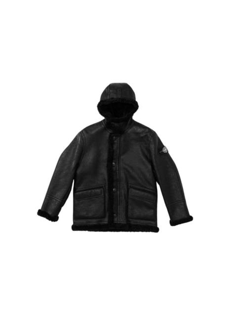 Supreme x Stone Island Hand-Painted Hooded Shearling Jacket 'Black' SUP-FW20-300