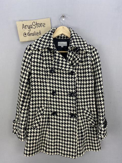 Vintage - Houndstooth Double Collar Coat Jacket by Palace Garden