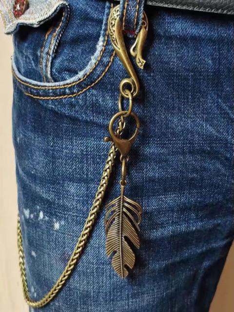 Other Designers Other - 5 mm snake chain Feather pendant U hook clasp keychain