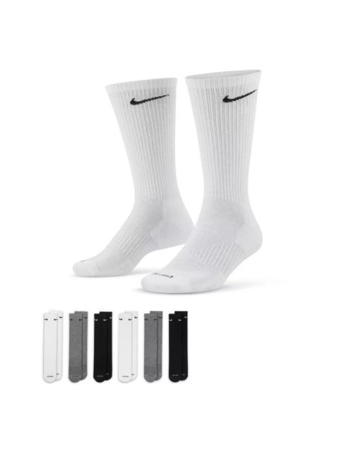 Nike Everyday Plus Cushioned Training "Black/White/Grey" Crew Socks (6 Pairs)