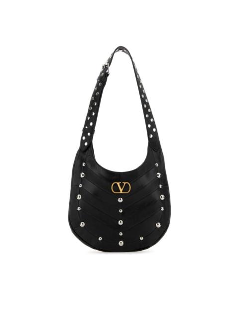 Valentino Valentino Garavani Black Leather Vlogo Signature Shoulder Bag