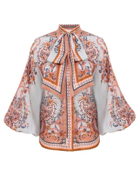 Zimmermann ASTER TIE NECK BLOUSE