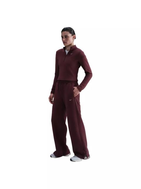 Nike Women's Sportswear Phoenix Plush High-Waisted Wide-Leg Cozy Fleece Pants - Red