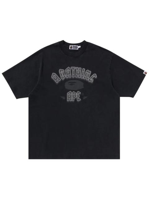 A BATHING APE® BAPE Garment Dye Rhinestone Logo Relaxed Fit Tee 'Charcoal'