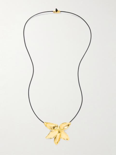 YSSO + Eden Rock St Barths Frangipanier Gold-plated And Cord Necklace