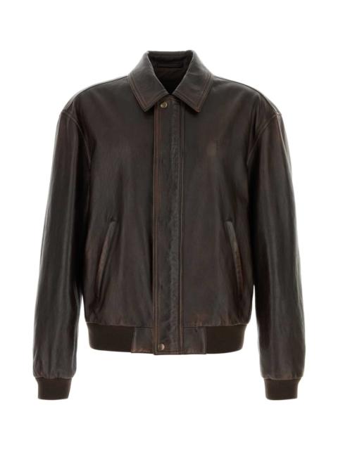 Prada Prada Men Brown Leather Jacket