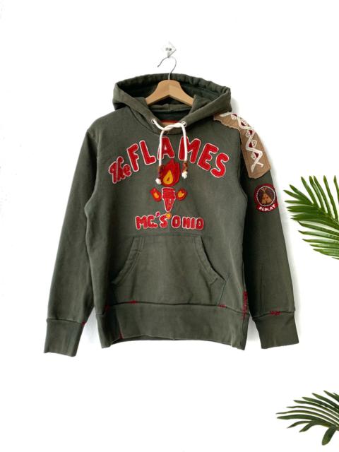 Other Designers Replay - Replay The Flames Mcs Onio Patch Embroidered Pullover Hoodie
