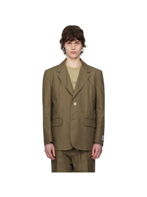 RANRA Khaki Writer Gabardine Tailored Blazer
