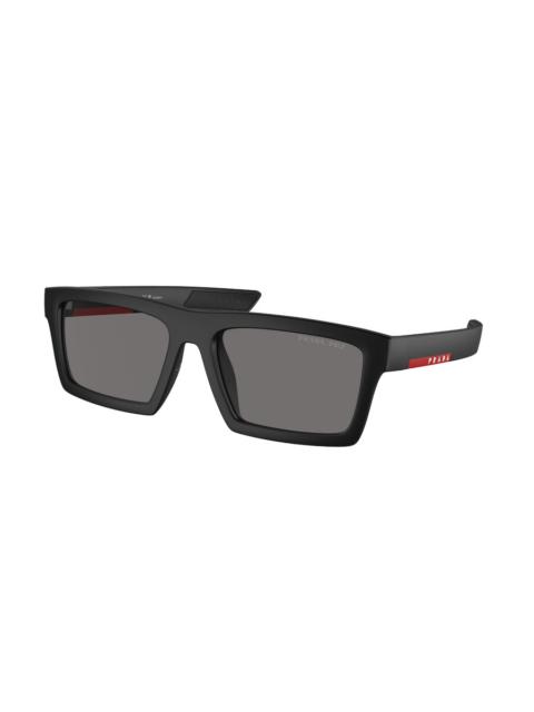 Prada Prada Linea Rossa Grey Rectangular Men's Sunglasses PS 02ZSU 1BO02G 55