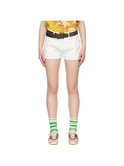 ERL White Denim Shorts