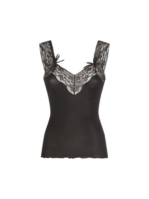 SAINT LAURENT Black Silk Top