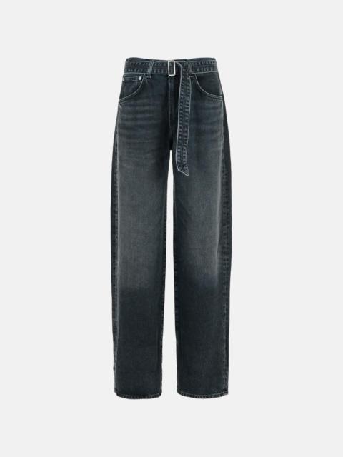 AGOLDE 'CUFFED' BLACK COTTON JEANS