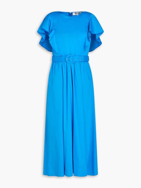 DIANE VON FURSTENBERG Damon ruffled pleated cotton-blend poplin midi dress