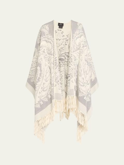 Etro Paisley Jacquard Wool Cape